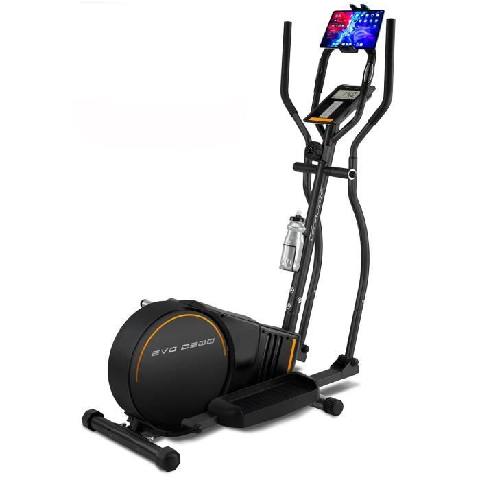 Vélo elliptique manuel EVO C900 Inertie 8 Kg + Support pour tablette/smartphone unique Noir