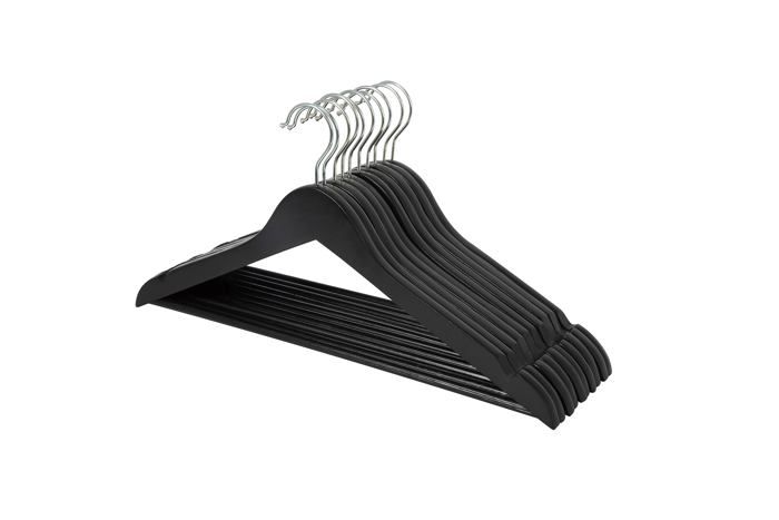 Porte-manteau Basics - WHE06613104 - Amazon Lot de 10 cintres en bois pour vetements et costumes noir 43.89 x 1.19 x 22 cm