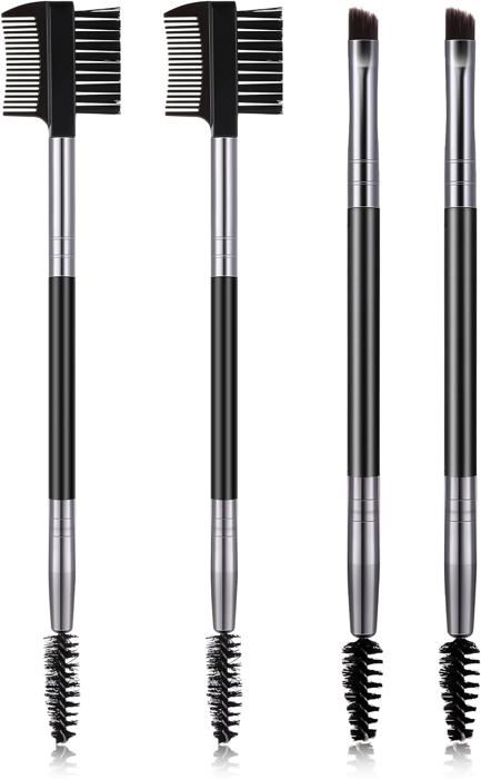 Lot De 4 Brosses à Pailles Réutilisables En Silicone - Noyau Acier Inoxydable, Tête Rotative 360° - Pour Pailles En Verre, Métal, Gourdes - 6