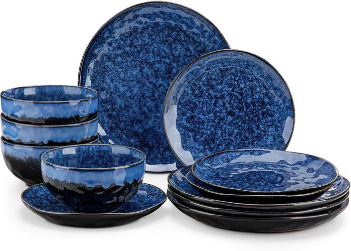 Service de table 24 Pièces Rayé - | Livraison au Maroc