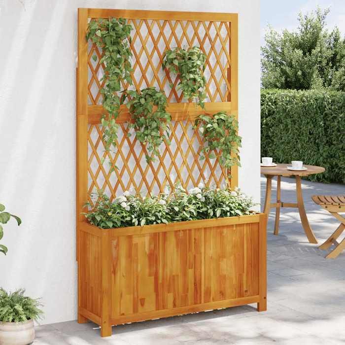 Vidaxl Jardinière avec treillis Marron - vue 7