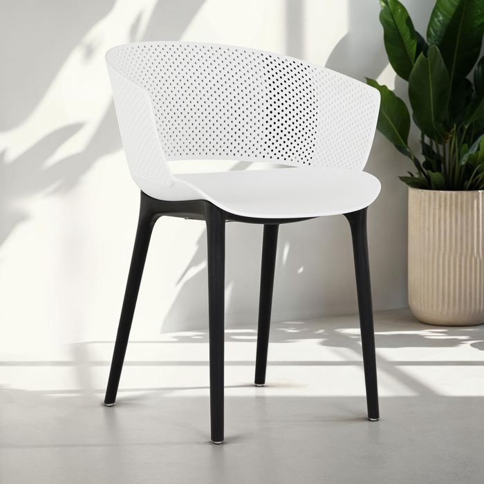 lot de 4 chaises de jardin OLINDO blanc chaise dextérieur pour terrasse avec protection anti-UV lot de 4 chaises de jardin OLINDO blanc chaise dextérieur pour terrasse avec protection anti-UV