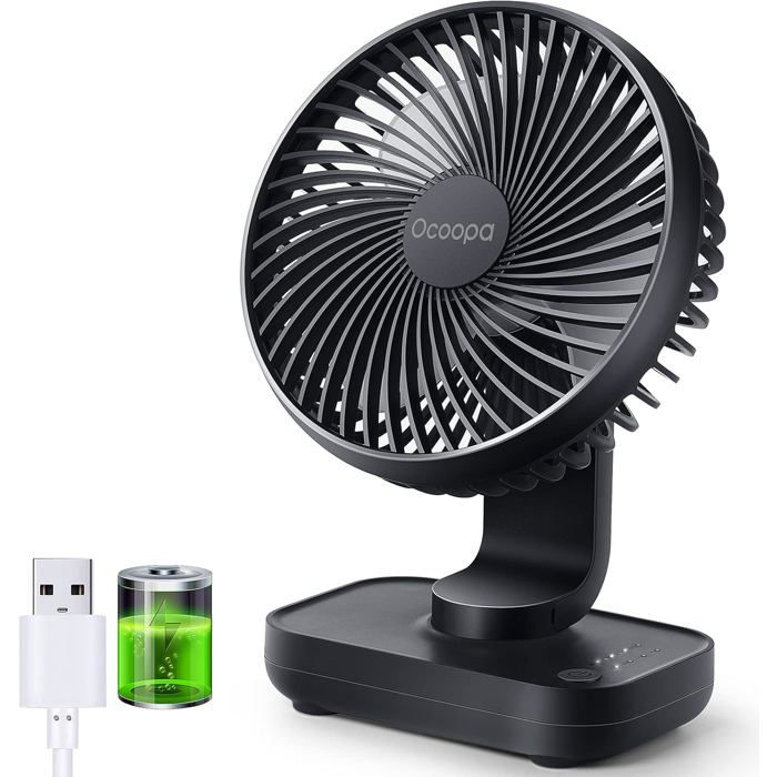 Ventilateur Rechargeable Usb 4000Mah Batterie Petit Ventilateur Bureau De Table Puissant 4 Vitesses Mini Ventilateur Portable D - Lampe Du Parfumeur