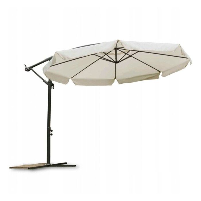 Chapeau de soleil pliable de jardin 8 segments beige 350cm