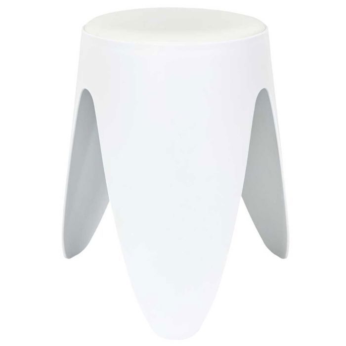 Tabouret Blanc Tulipe en Polypropylène Empilable Ø46 cm - QARIS