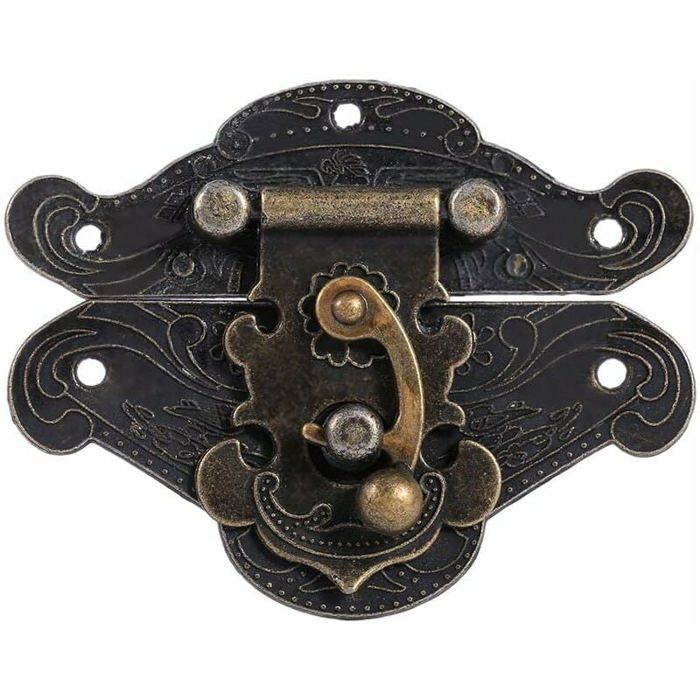 Verrous Vintage Antique Moraillon Loquet Décoratif avec Vis pour Cabinet et Boîte à Bijoux (S 8pcs) Odipie