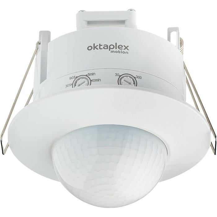 Oktaplex Lea Détecteur De Mouvement Extérieur IP54 – Capteur Infrarouge 180° 12 M, Blanc