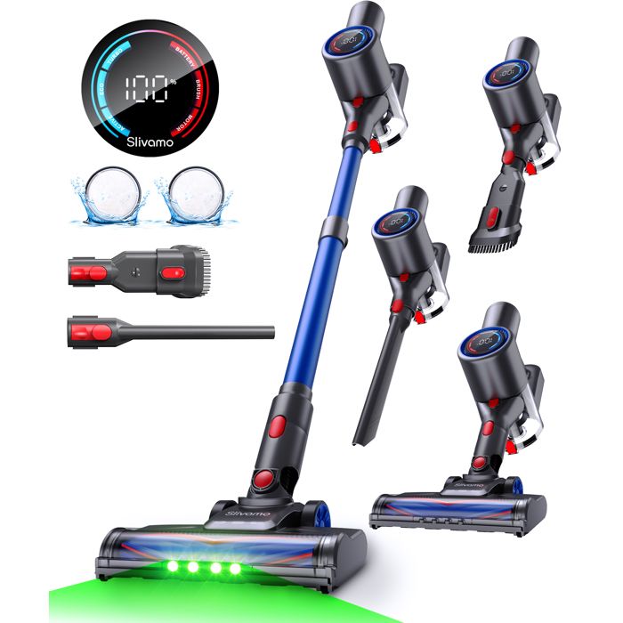 Verslife Z8 Aspirateur Balai Sans Fil 40Kpa/45Min/500W/6 En 1 Écran LED Pour Poils Danimaux sols Durs et Moquettes