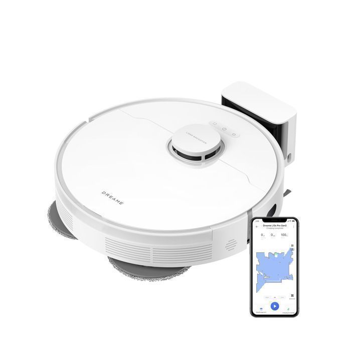 Dreame L10s Pro Gen 3 Robot Aspirateur Laveur - Aspiration 13 000 Pa Système de Lavage des Sols DuoScrub 5200mAh ROBOT VACUUM - Dreame