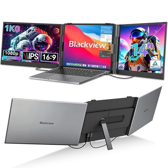 Blackview DCM6 Extension d'écran portable double moniteur 14 pouces pour ordinateur portable avec haut parleur - vue 2