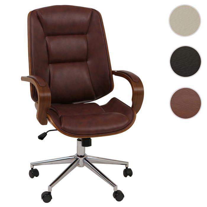 Chaise de bureau MCW-O83 (280 g/m²) rouge-brun