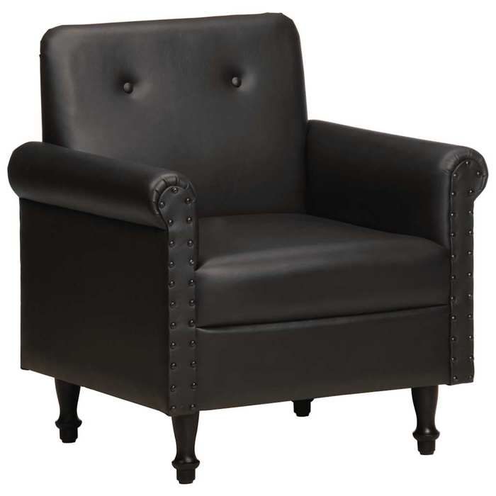 Fauteuil Relax Black MonthCanapé-chaise/Fauteuil cabriolet Noir cuir véritable - 65x57x73cm EU25_5220325