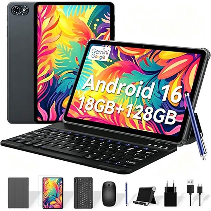 Zenva T80 Tablette 10 Pouces avec Clavier StyletAndroid 1618Go+128Go(2To TF)Gemini AI5G WiFi6000mAhGPSTablette Pas Cher