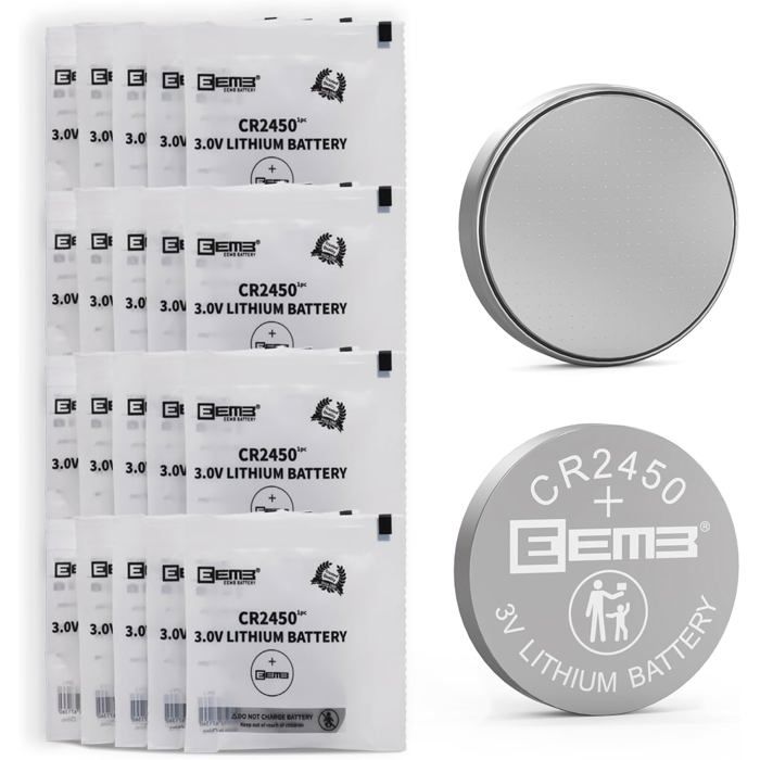 Lot de 20 Piles Bouton CR2450 3V au Lithium 2450 BR2450 DL2450 KCR2450 pour Capteur de Sécurité Montres Bougies Chauffe-Plat