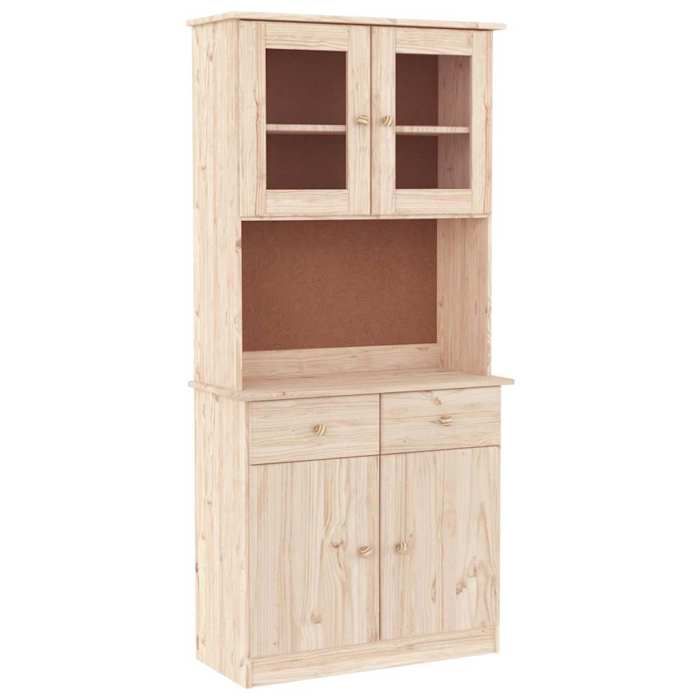 Promotion FévrBuffet debout - Armoire Vaisselier - Pour maison - ALTA 77x35x165 cm bois massif de pin FR81111634