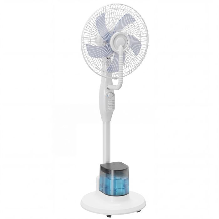 Ventilateur brumisateur - HOMCOM - oscillation à 70° 3 vitesses réservoir deau 35L - métal et ABS - 45 x 40 x 128 cm - blanc - Hom