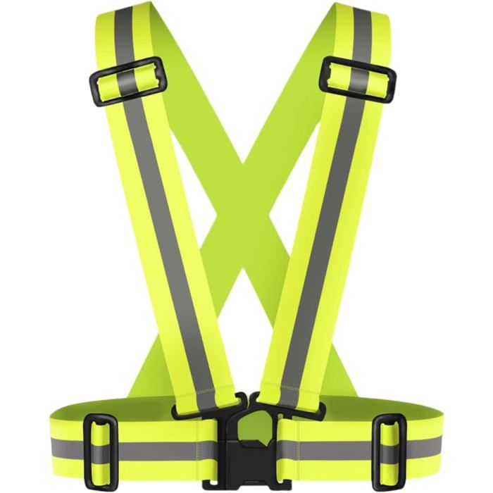 Gilet réfléchissant haute visibilité réglable modèle X léger et respirant pour course vélo marche de nuit