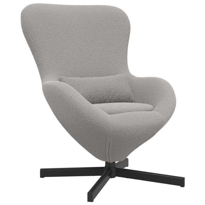 Fauteuil œuf - VIDAXL - pivote à 360°- design moderne - Gris clair 63x73x90 cm tissu F4148