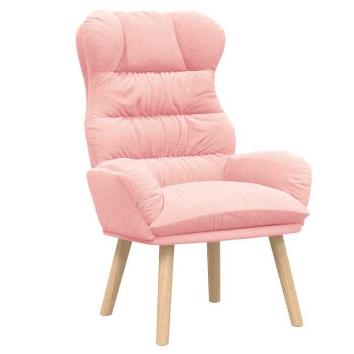 RemiseFauteuil Rose 69x74x93 cm en tissu assise rembourrée max. charge 110 kg pour Salon 732890
