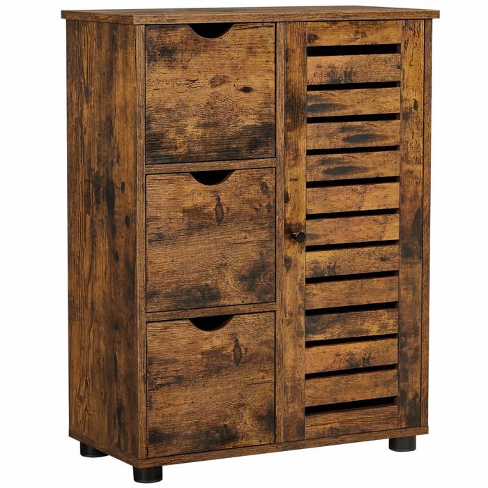 Meuble de Salle de Bain Buffet Armoire avec 3 tiroirs PETIT MEUBLE DE RANGEMENT