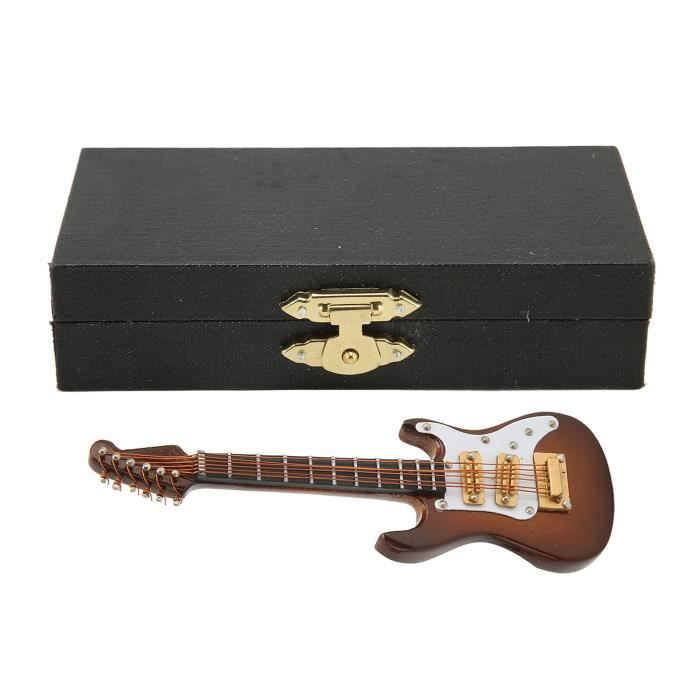 Mini Guitare Avec Support Bureau Mini Modèle De Guitare, Porte-clés De Guitare Miniature En Bois Robuste De 39 Pouces Fermoir De Homard Multi Usages Riches En Details Pour Le Bureau Support Guitare