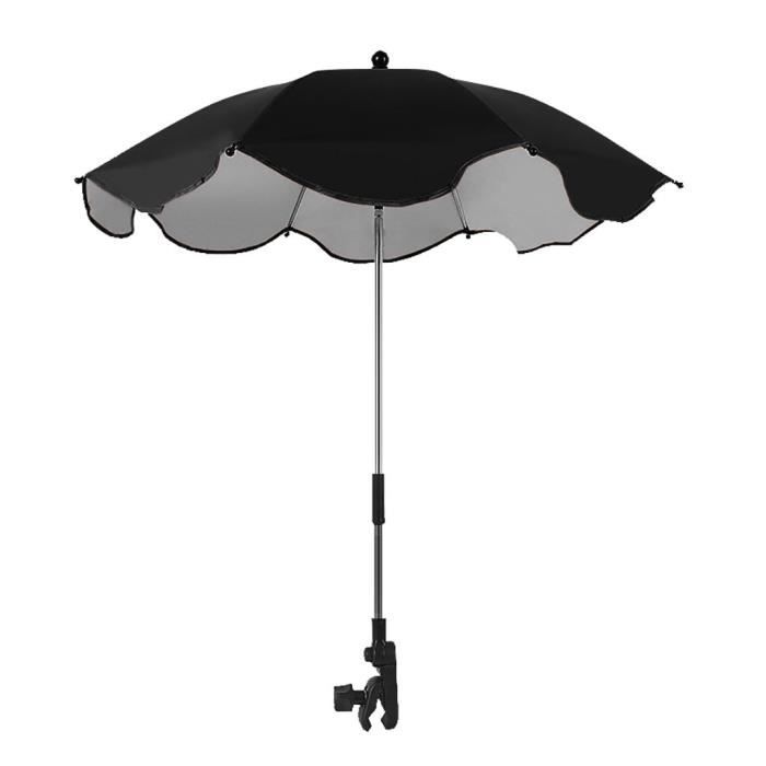 Parasol Poussette Bébé Universel Anti-UV - Ombrelle Pliable Avec Pince - Protection Soleil Extérieur