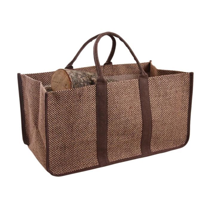 Sac à buches renforcé 100% jute naturel