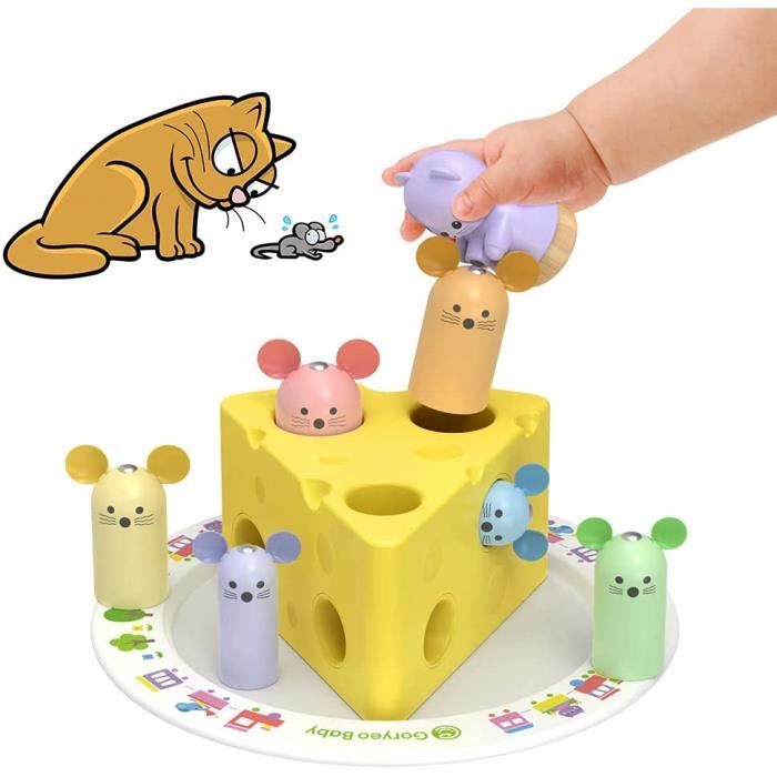 Acheter Jouets en bois pour 1 an, jouets Montessori pour 1 2 3 ans, jouets  empilables de tri en bois pour les tout-petits de 2 à 3 ans, garçons et  filles, colorés