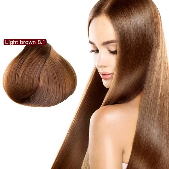 01 Marron clair 8.1- -Shampoing À Coloration Permanente, Crème De Coloration  Instantanée Pour Les Cheveux, Es - Cdiscount Au quotidien