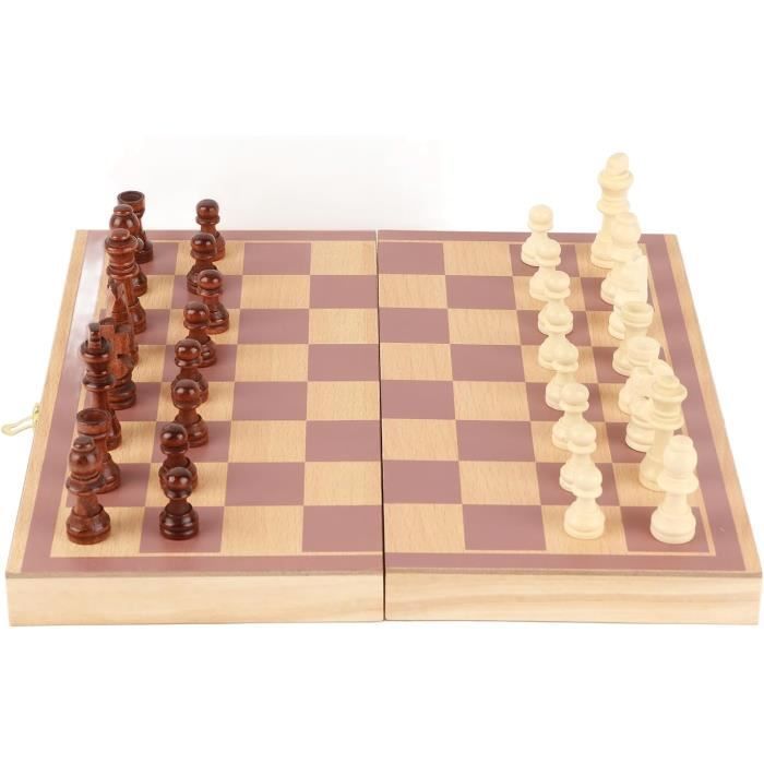 Échiquier En Bois Massif – Jeu D’Échecs Taille Adulte – Fabrication Française