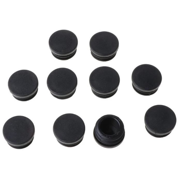22 mm-D - Bouchon de pied de meuble en plastique noir Bouchon dextrémité dobturation pour Tube rond 10 piè
