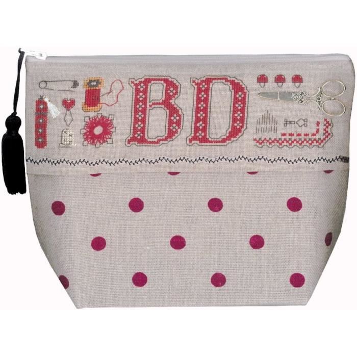 Kit De Broderie Portable Permin - Point De Croix Compté, étui, Toile Aïda 5,4 Pts/cm