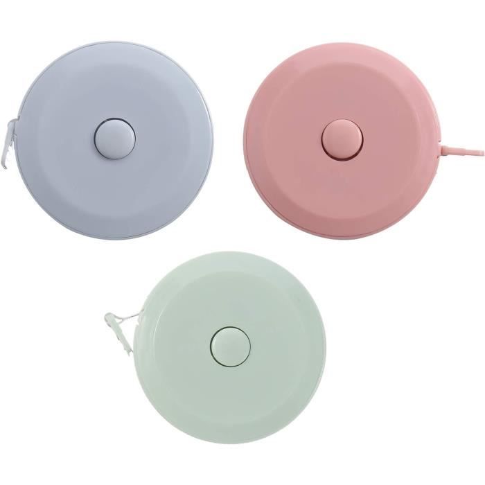 Mètre Ruban Rétractable 152 Cm (60") - Bouton De Rappel, Plastique Souple - Pour Couture, Bricolage, Mesure Corporelle
