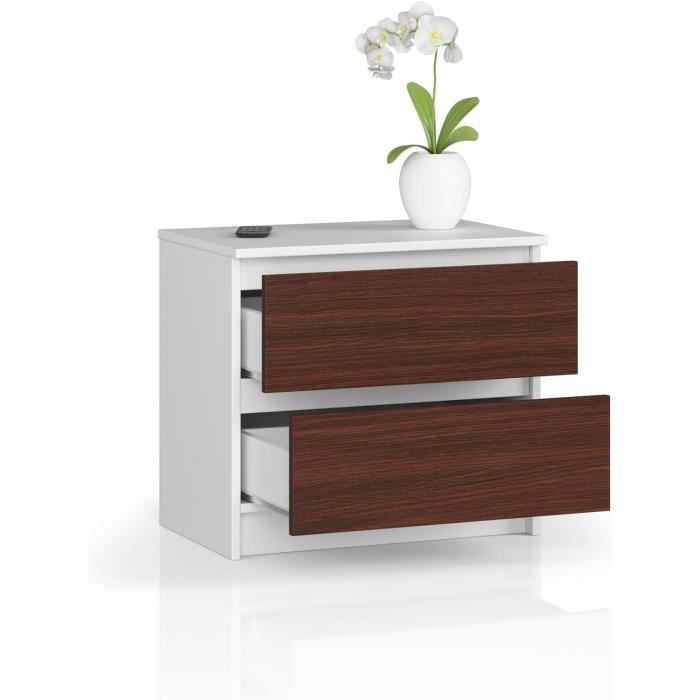 Commode 5 Tiroirs En Bois Et Rotin - Design Moderne, Dimensions 60x34x91 Cm, Pour Chambre Ou Salon
