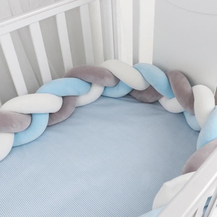 3m Tour De Lit Bebe Coussin Serpent Coussin Tresse Pare Chocs Velours Tour De Canape Souple Gris Blanc Bleu Cdiscount Puericulture Eveil Bebe