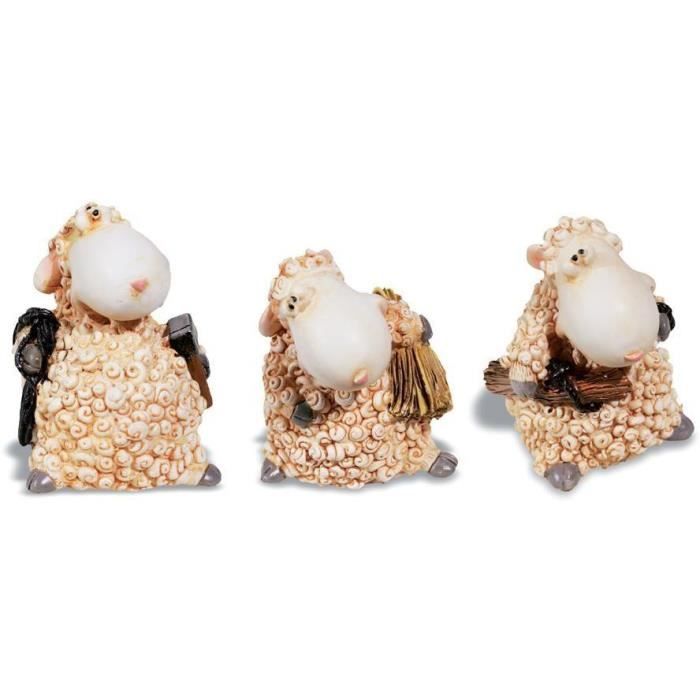 Lot De 3 Figurine Statuette Mouton Rigolo Cdiscount Maison