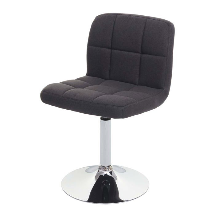 Chaise de salle a manger pivotante en tissu gris fonce pieds chrome 04_0002299
