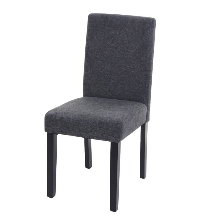 chaise de salle à manger cuisine en tissu gris anthracite pieds fonces design moderne