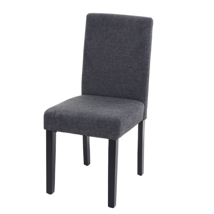 Chaise de salle a manger cuisine en tissu gris anthracite pieds fonces design moderne 04_0002322