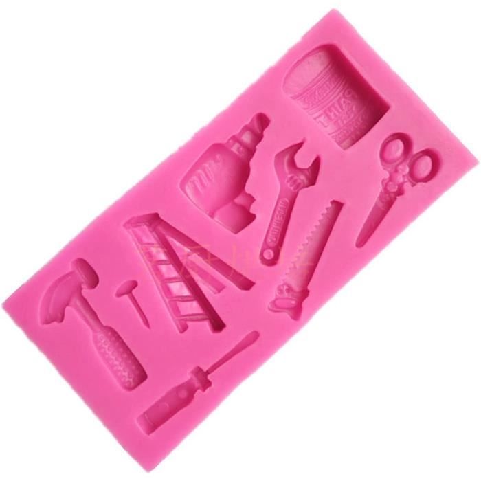Xrten Moule Silicone Marteau – Outil De Bricolage En Pâte à Sucre, Chocolat, Bonbons – Forme Clé Marteau Supérieur Fun Pour Enfants & Fêtes – Rose