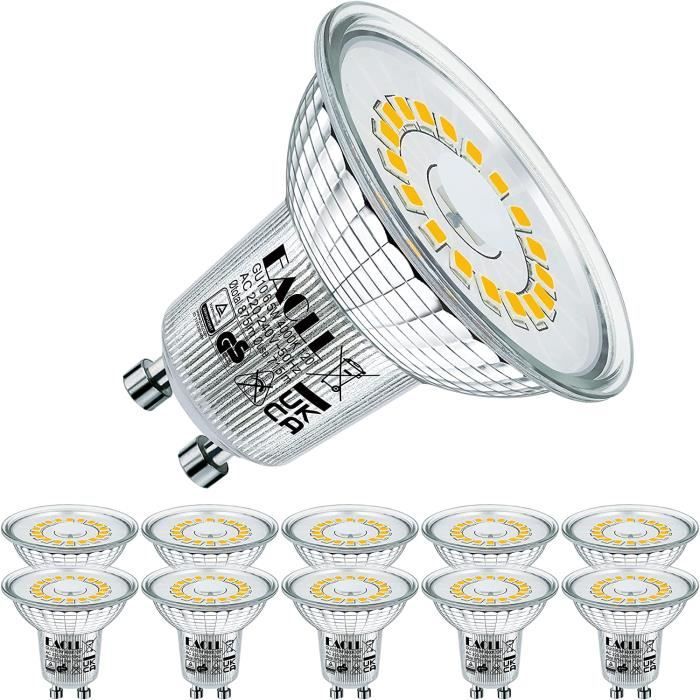 Ampoule LED GU10 Blanc Neutre, 6.5W Équivalent Halogène 95W, Lot de 10