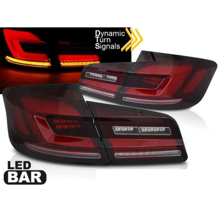Paire feux arriere BMW serie 5 F10 Berline 10-16 FULL LED BAR DYN Rouge fume-38403721