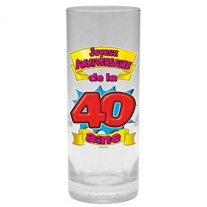 Verre Joyeux Anniversaire De La Quarantaine Cdiscount Maison