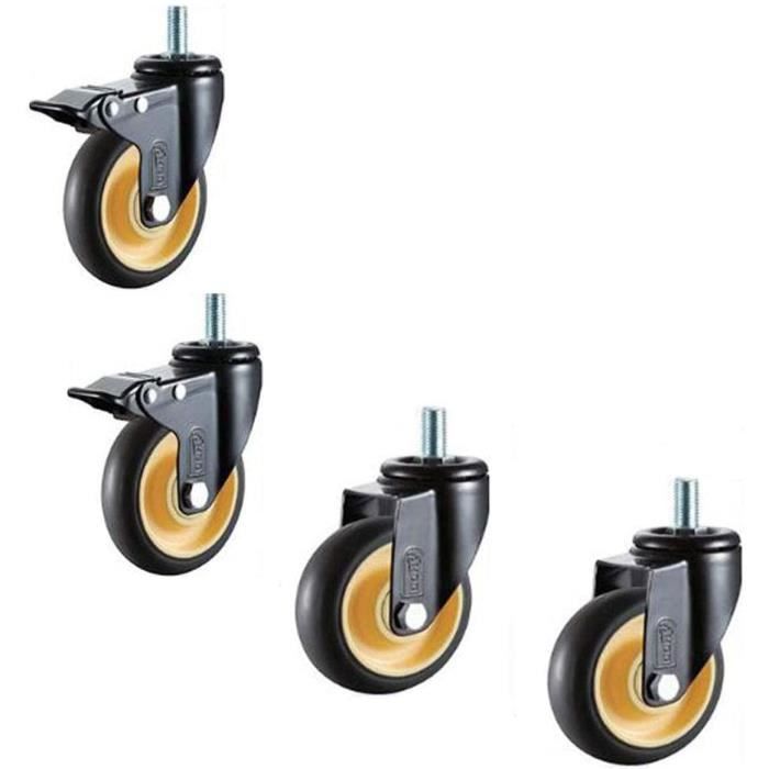 Roulettes à plaque Roulettes pivotantes, Roulettes en caoutchouc TPR