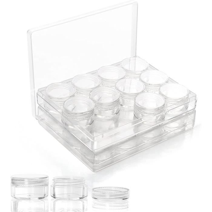 2 Pièces 24 Grille Boîte Rangement,Perles Compartiment en Plastique,Boîte  Organisateur avec Séparateur Transparent [552] - Cdiscount Bricolage