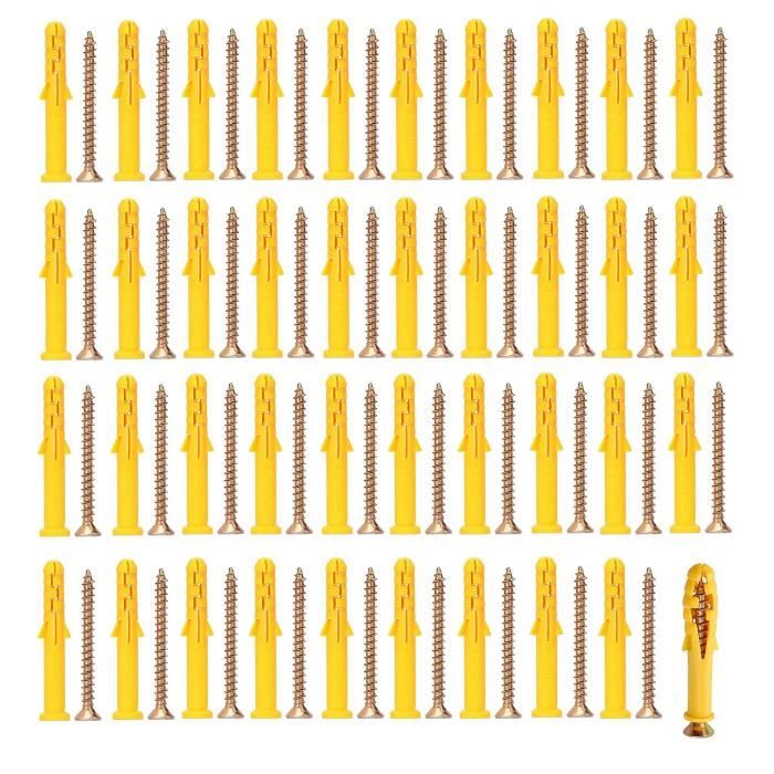 Lot De 100 Chevilles à Visser En Plastique Noir 5mm - Pour Meuble/décor - Uxcell
