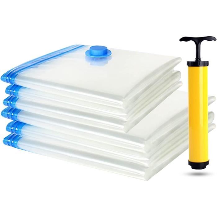 Lot de 6 sacs de rangement sous vide pour vêtements et couettes, 15 tailles disponibles (80 x 130 cm