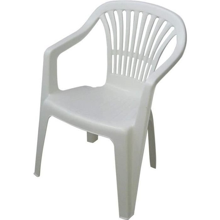 Chaise de jardin plastique blanc Azur