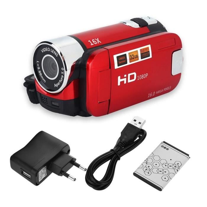 Caméscope numérique haute définition Full HD 270 ° Rotation 1080P 16X Caméra vidéo DV écran de 2,7 pouces -PAI