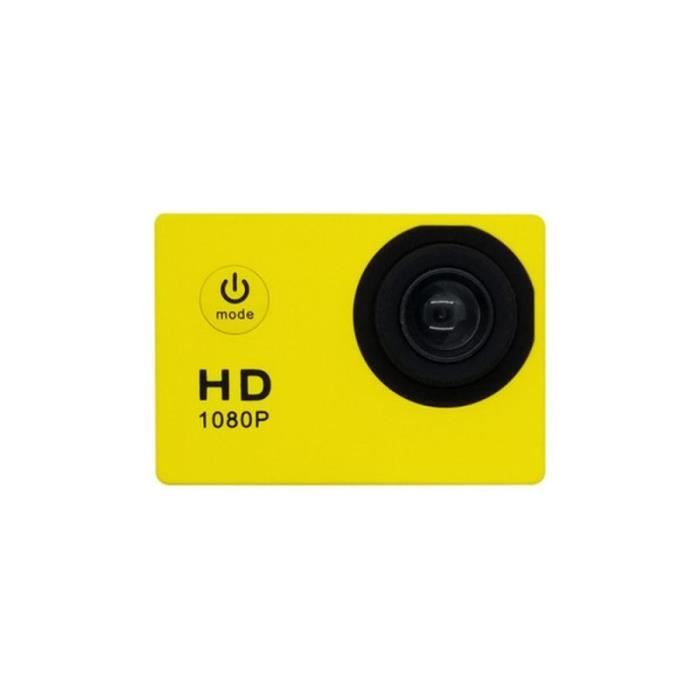Caméra sport étanche 30m action Full HD 1080p 12MP Jaune